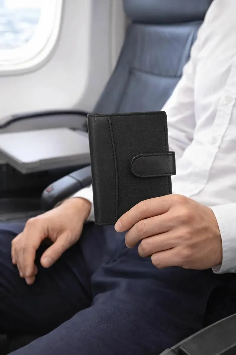 Genuine Leather RFID Travel Passport Wallet - Image 2