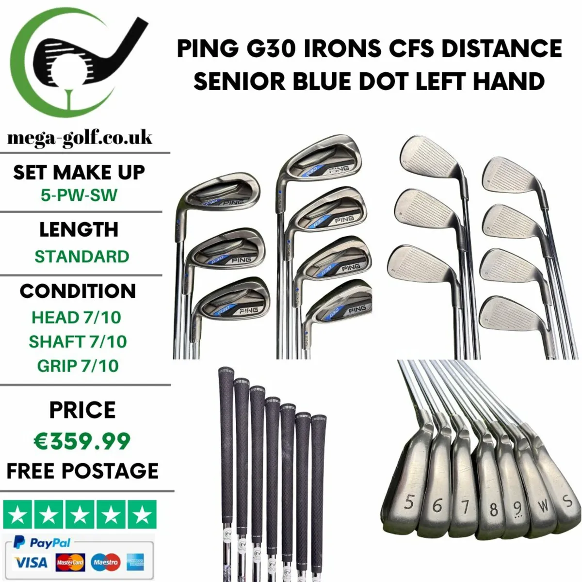 Ping G30 Irons / 5-Pw-Sw / CFS Distance Senior - Image 1