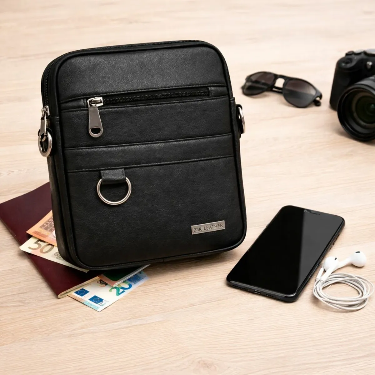 Handmade Genuine Leather Crossbody Sling Bag - Image 1