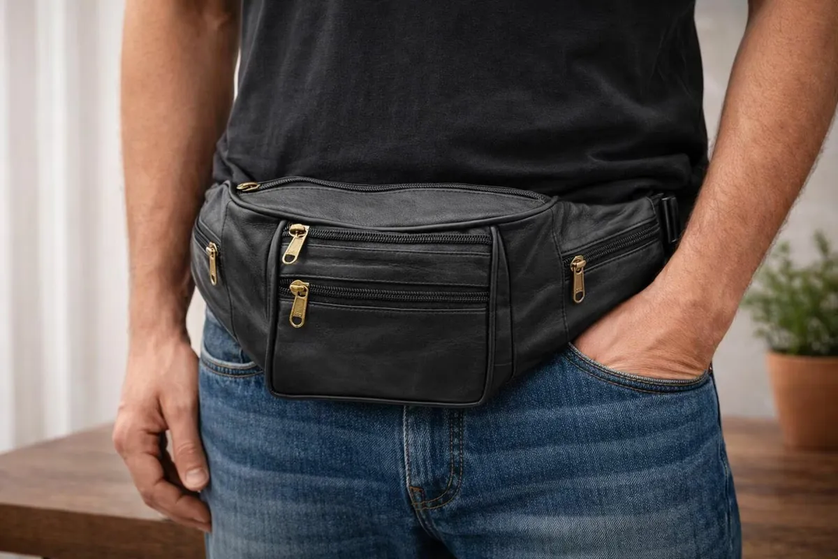 Black Fanny Pack for Travel Waist Bag - Image 1