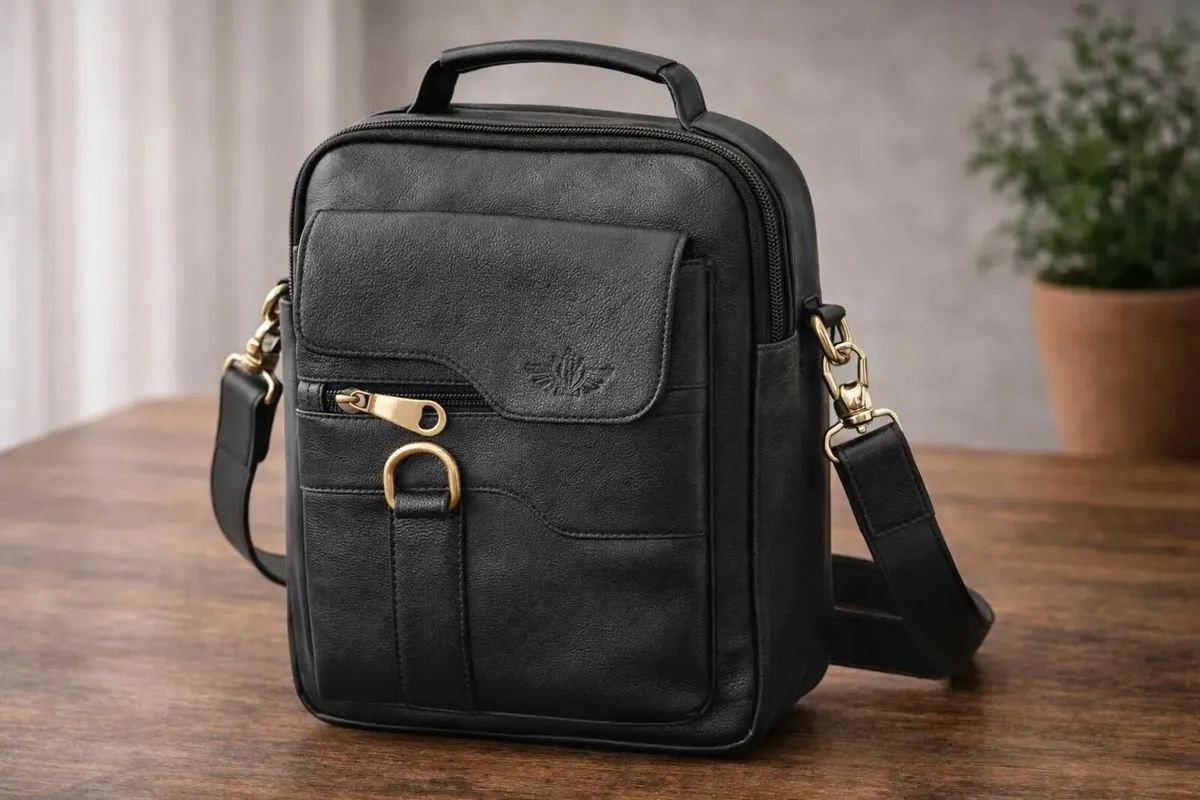 Handmade Genuine Leather Crossbody Sling Bag - Image 1