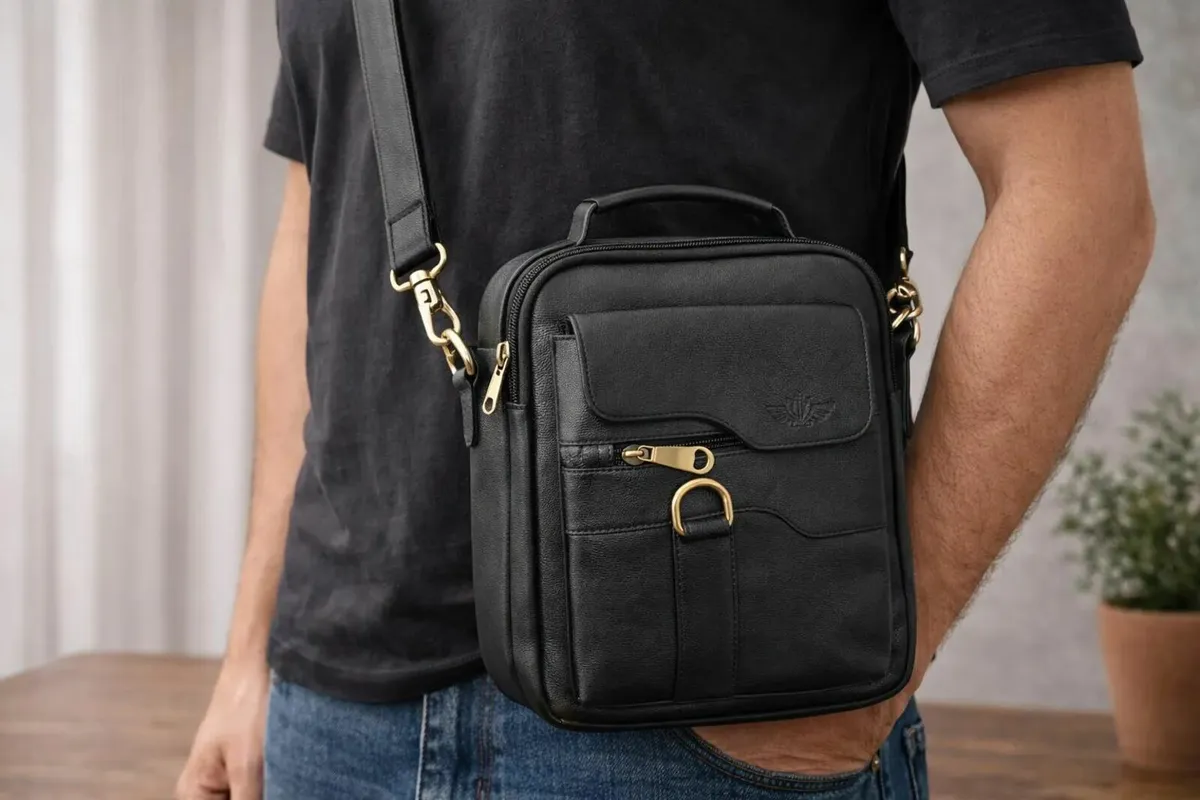 Handmade Genuine Leather Crossbody Sling Bag - Image 2