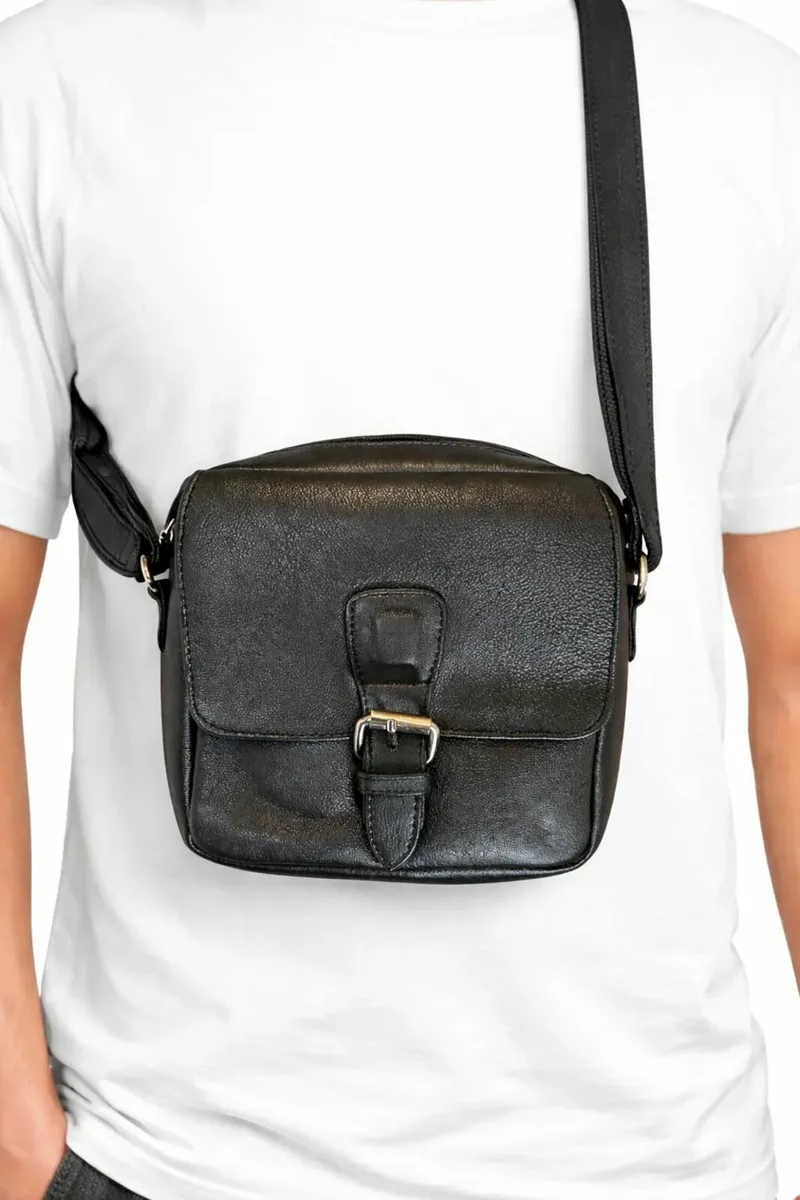 Handmade Genuine Leather Crossbody Sling Bag - Image 1