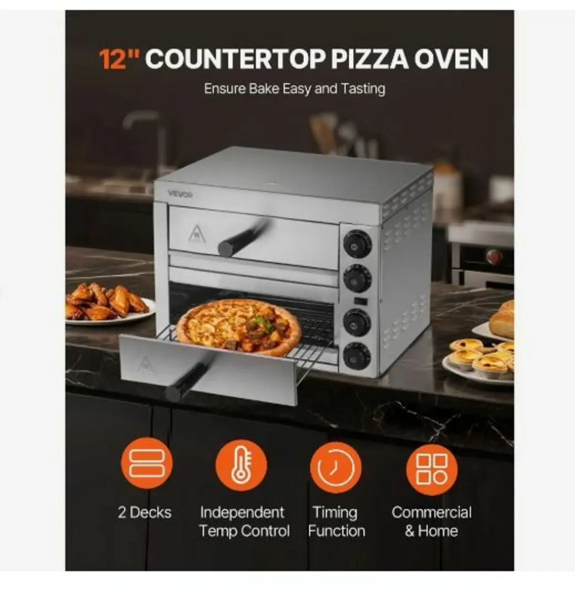 Electric Pizza Oven for Countertops, 12-inch - Image 2