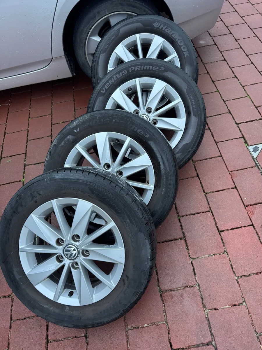 R15 Vw Caddy Golf Passat alloys & Nearly New Tyres - Image 2