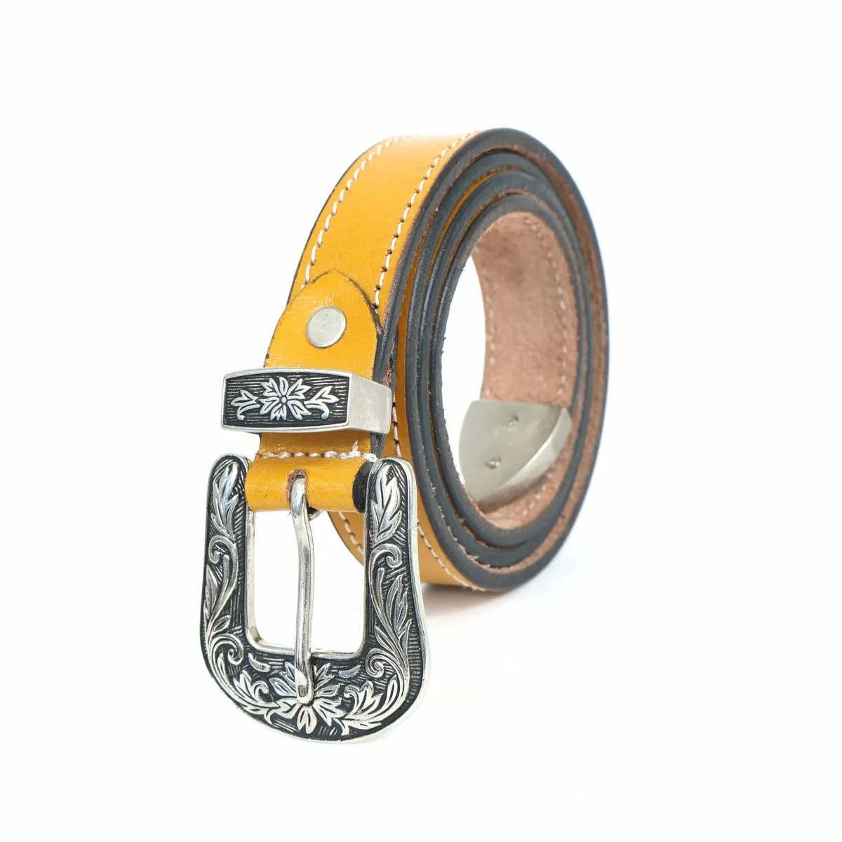 Genuine Leather Western Cowboy Cowgirl Belt - Image 1
