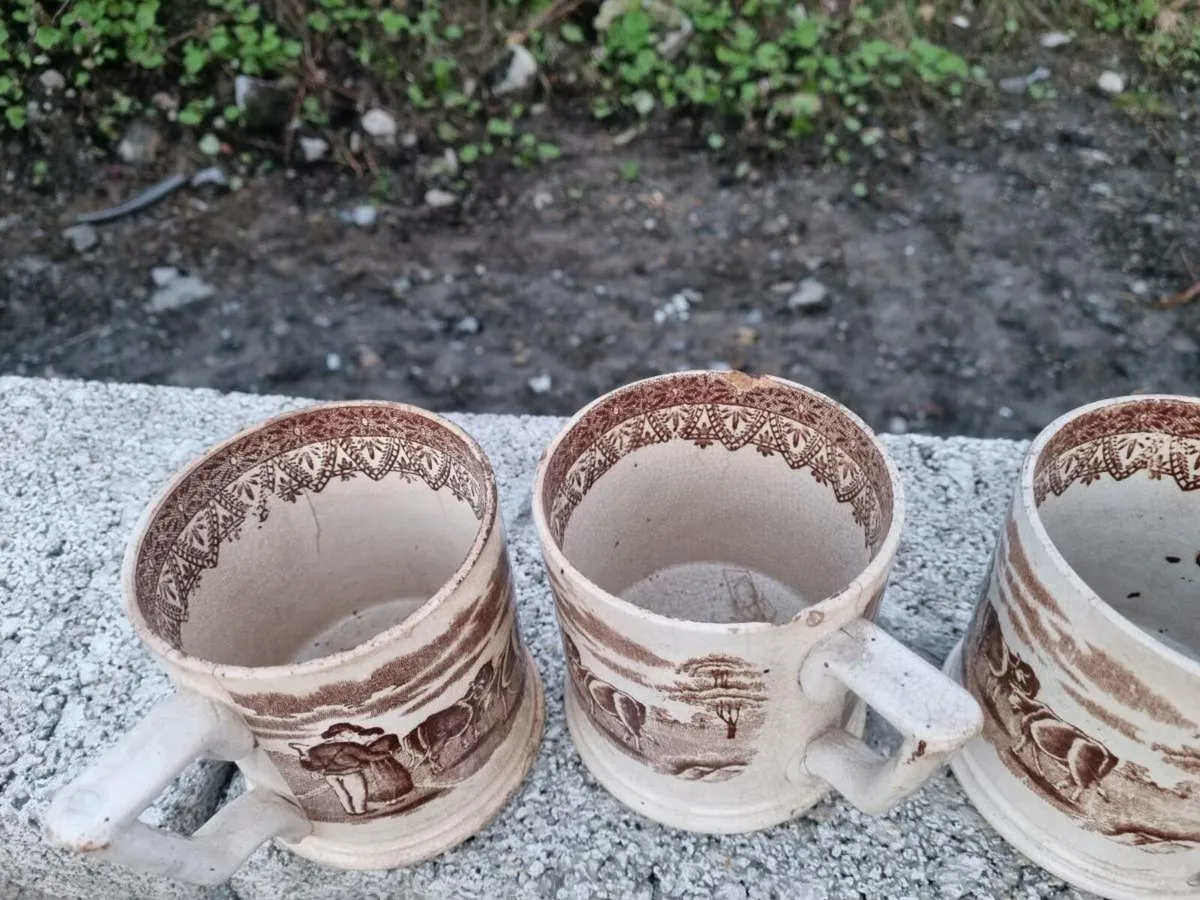 19th C. transferware Cow  mug. - Image 2