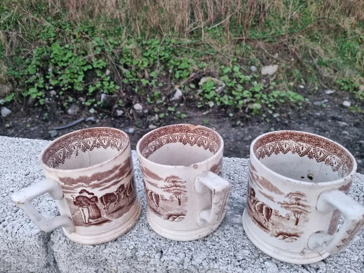 19th C. transferware Cow  mug. - Image 3