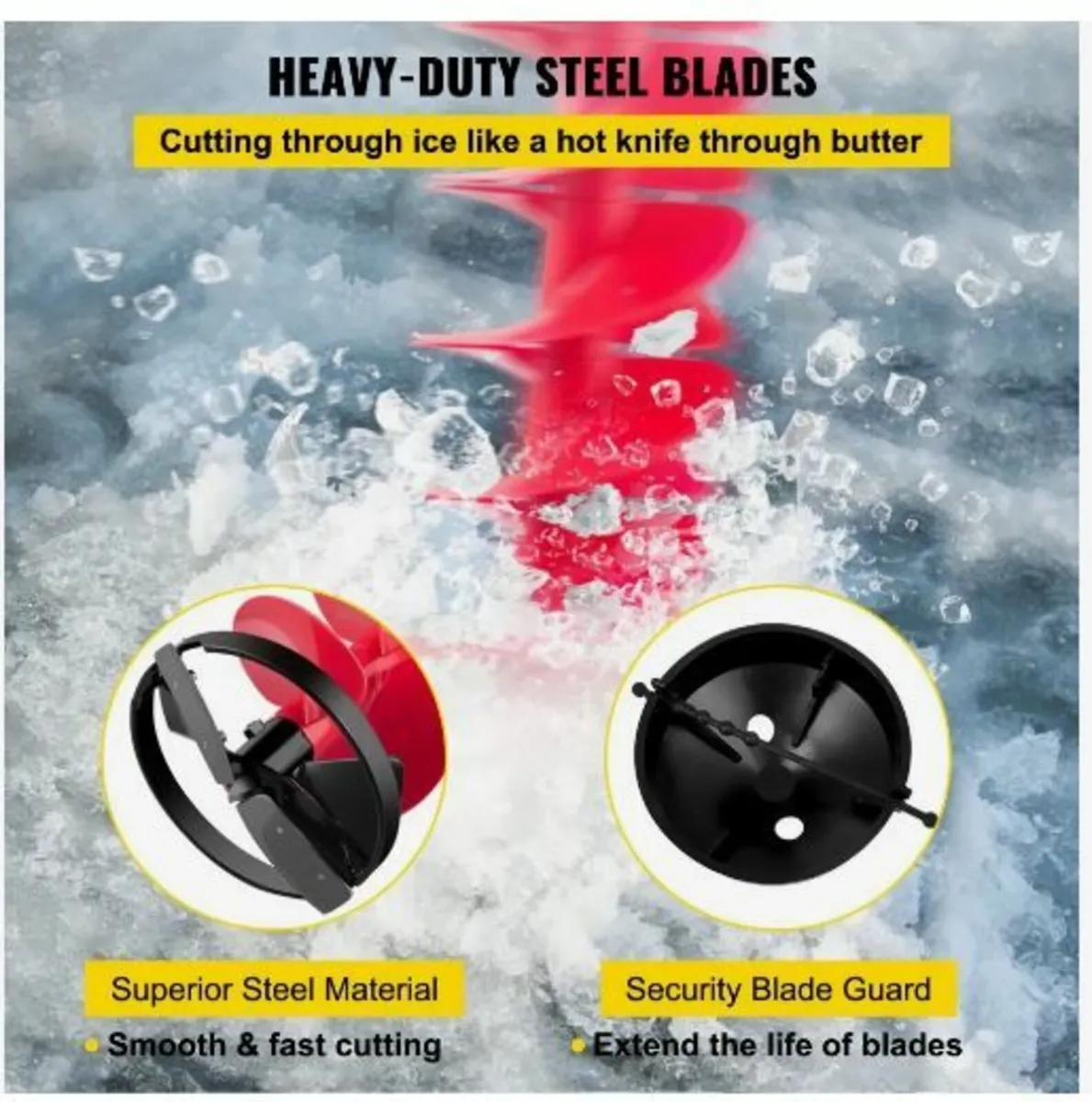 Ice Drill Auger, 6" Diameter Nylon Ice Auger - Image 4