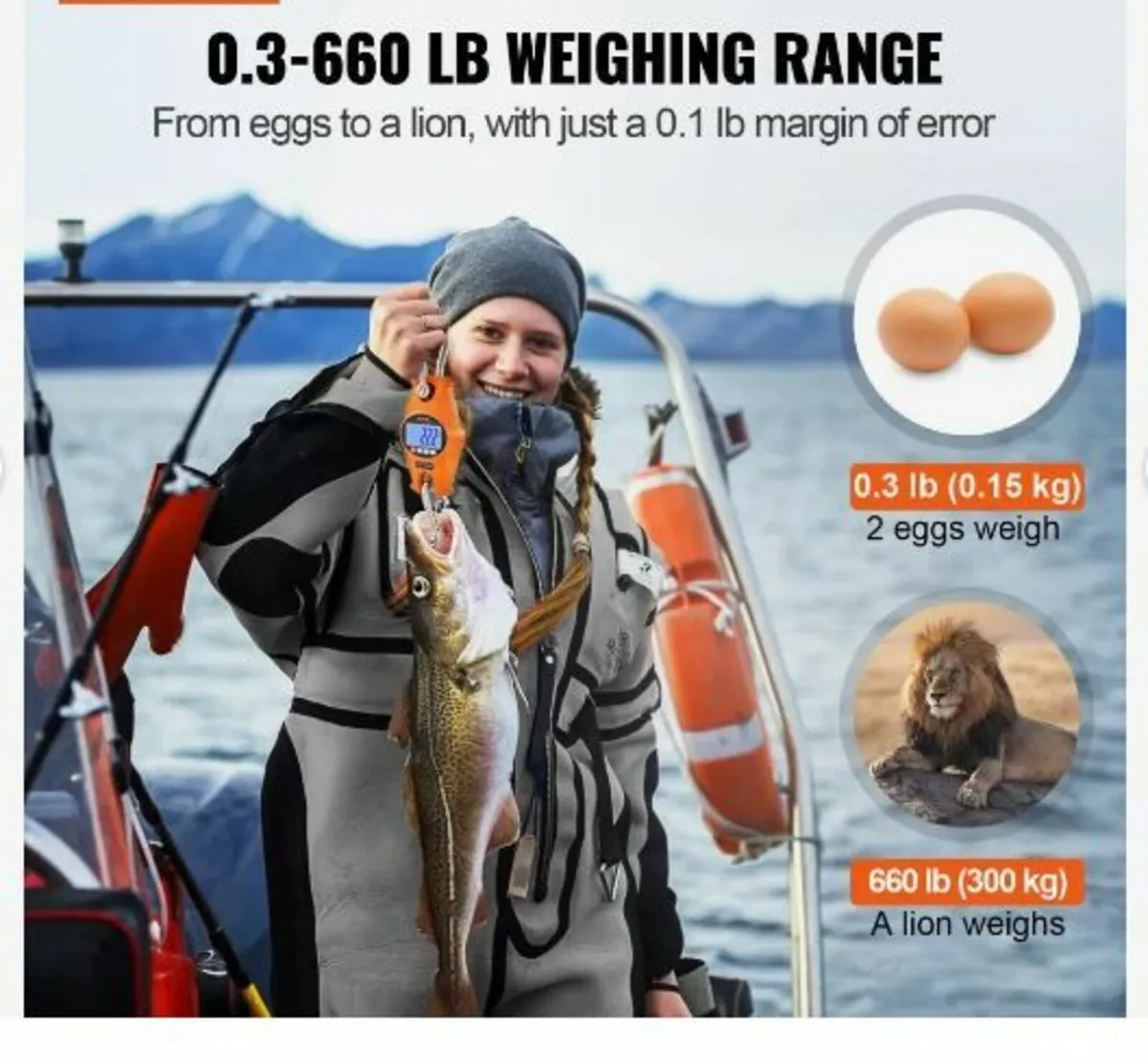 Digital Crane Scale, 660 lbs/300 kg - Image 3