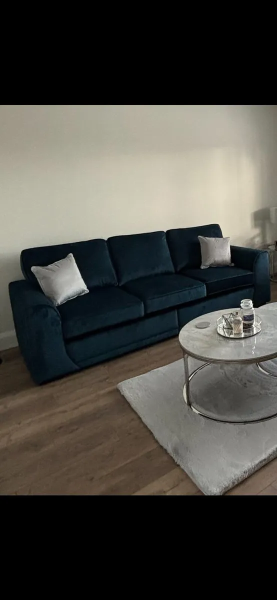 Blue Velvet 4 Seater - Image 1