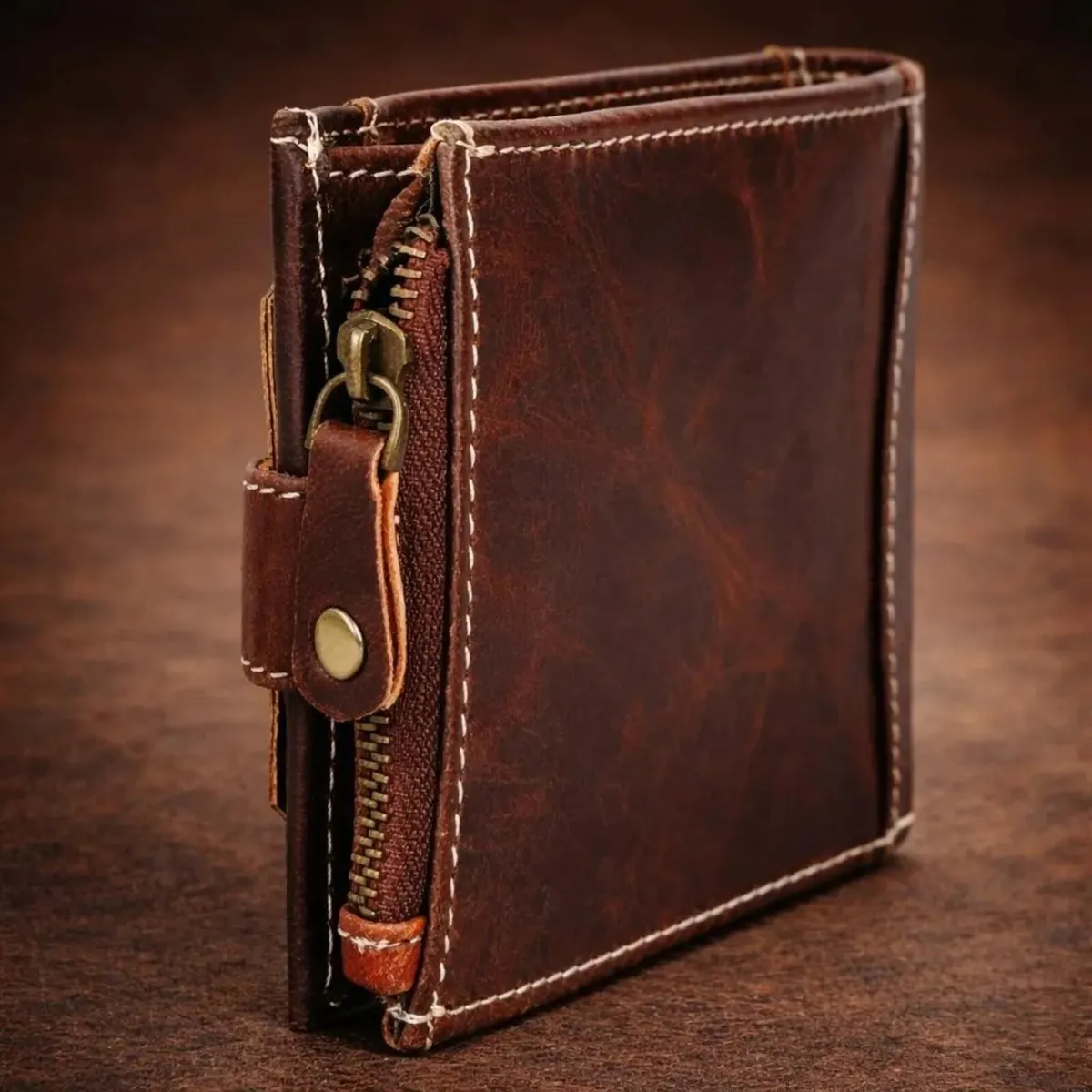 Handmade Genuine Leather RFID Blocking Wallet - Image 4