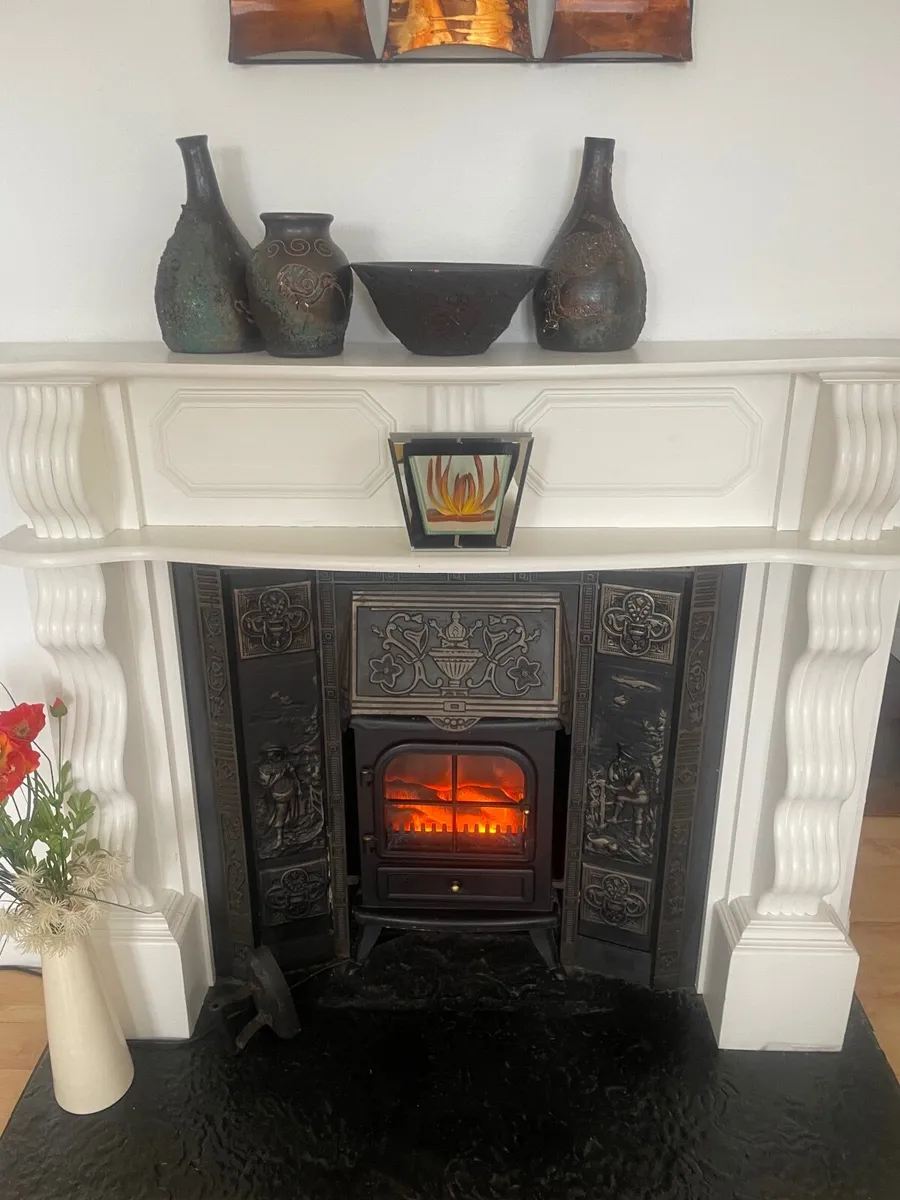 Cast Iron and Wooden Fireplace - Image 1