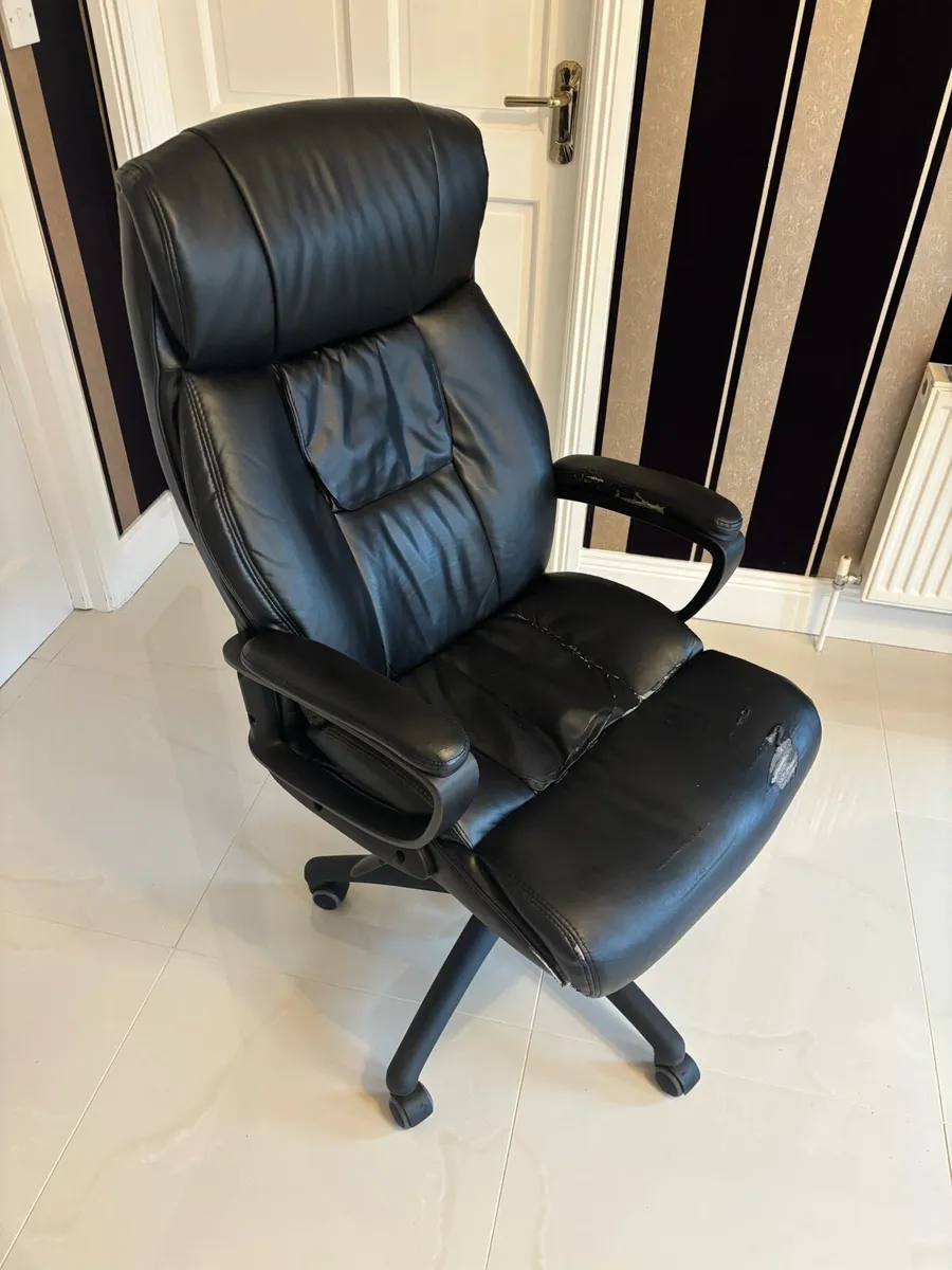 Black Faux Leather JYSK TJELE Office Chair - Image 1