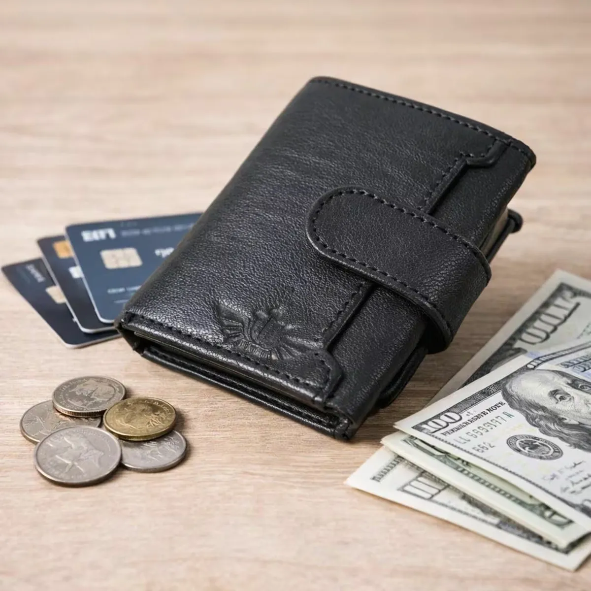 Genuine Leather RFID Blocking Credit Card Case - Image 1