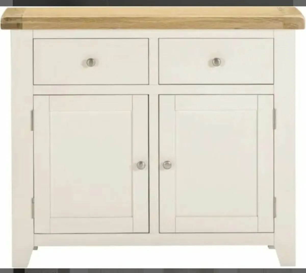 Windsor 2 Door 2 Drawer Sideboard Ivory/Oak - Image 2