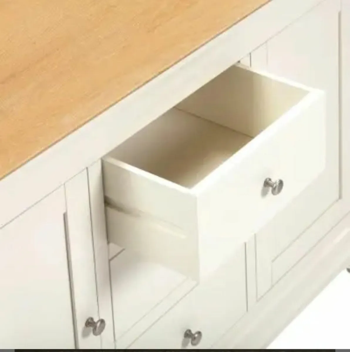 Bordeaux 2 Door 3 Drawer Sideboard Ivory/Oak - Image 4