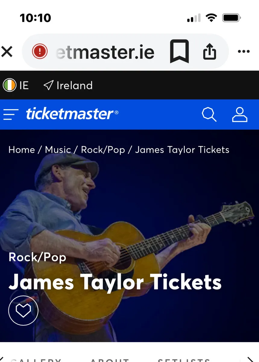 James Taylor Cork Marquee July 10th