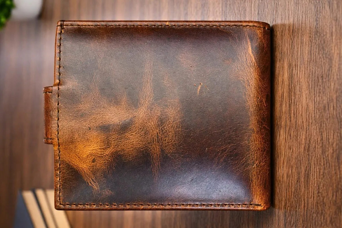Handmade Genuine Leather RFID Blocking Wallet - Image 4