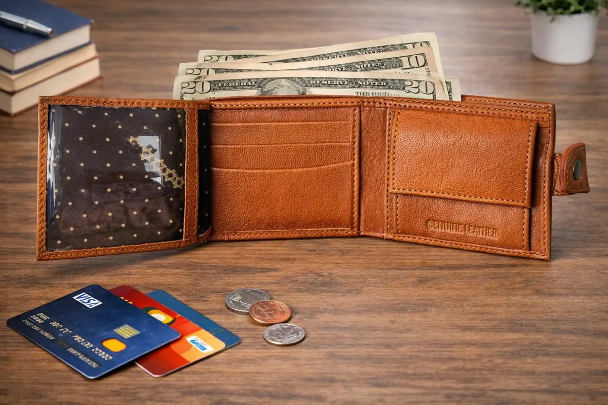 Handmade Genuine Leather RFID Blocking Wallet - Image 2