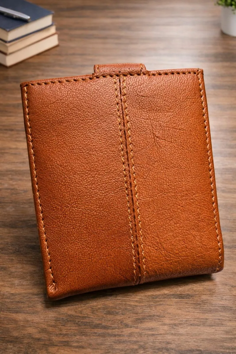 Handmade Genuine Leather RFID Blocking Wallet - Image 3
