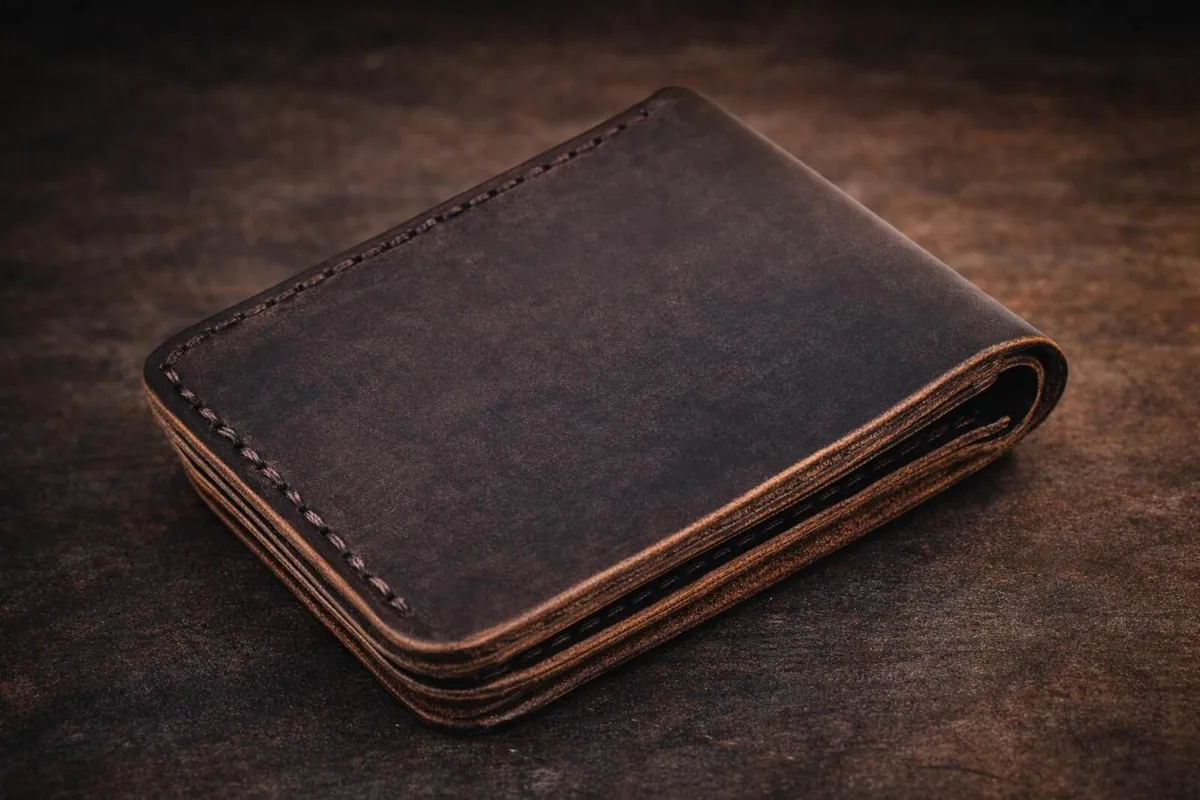 Handmade Genuine Leather RFID Blocking Wallet - Image 3
