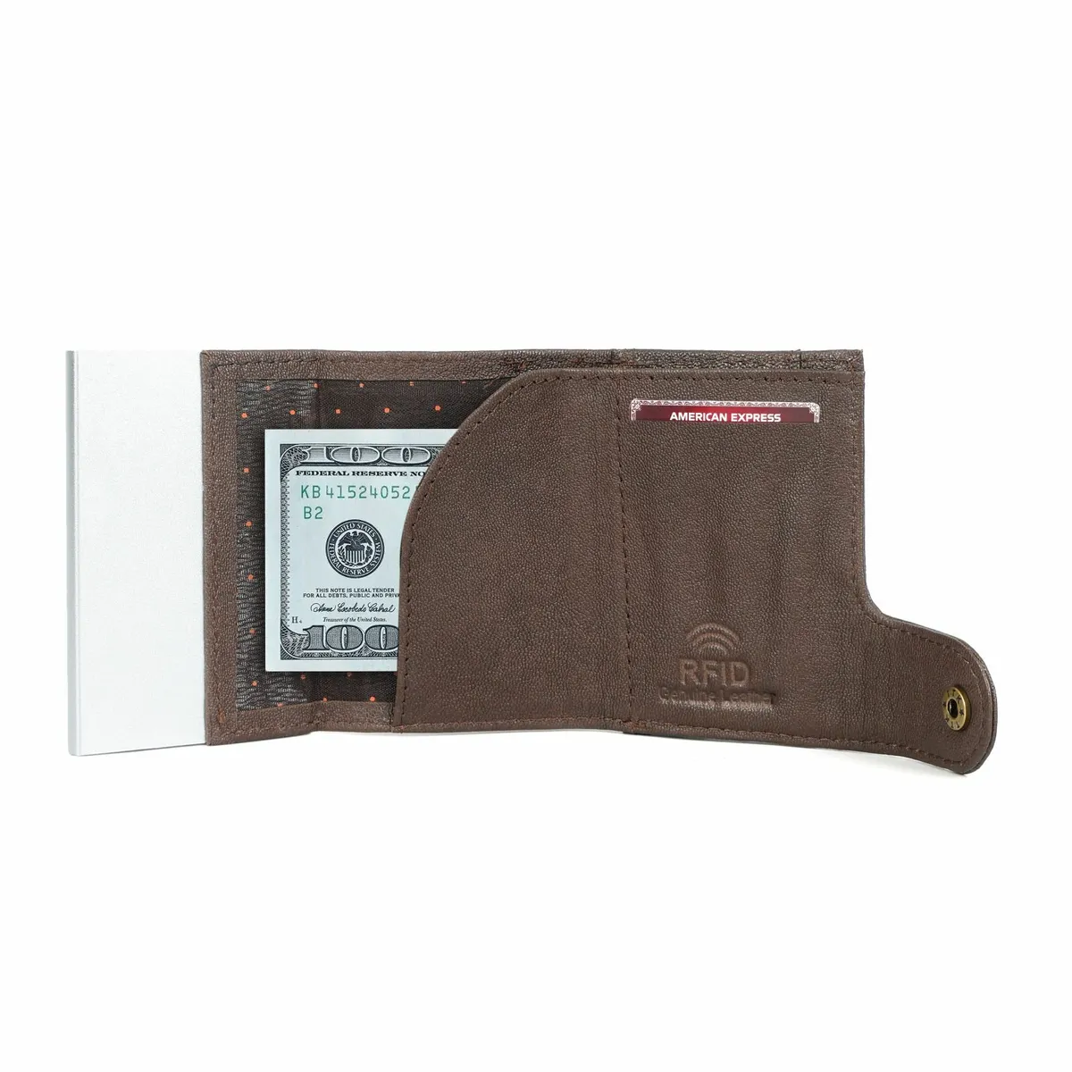 Genuine Leather RFID Blocking Pop-Up Card Holder - Image 3