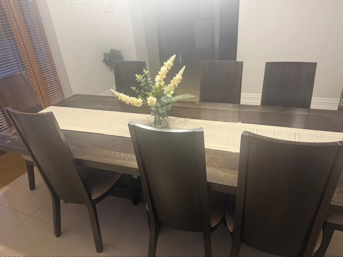 Dining room table and 8 chairs - Image 1