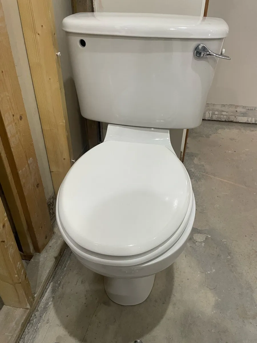 Toilet, sink pedestal and taps - Image 1