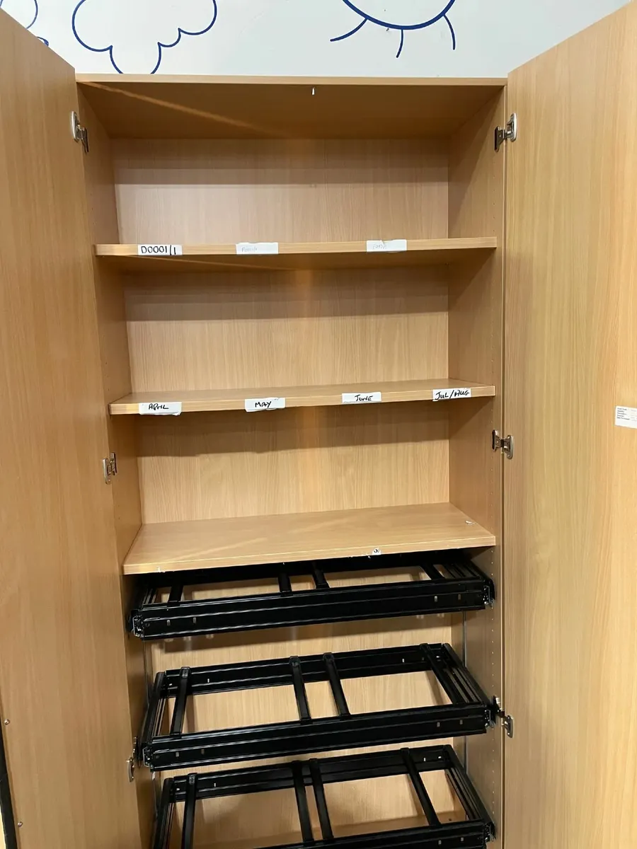 QUALITY TALL BEECH 2 DOOR STORAGE UNIT @ CJM - Image 4