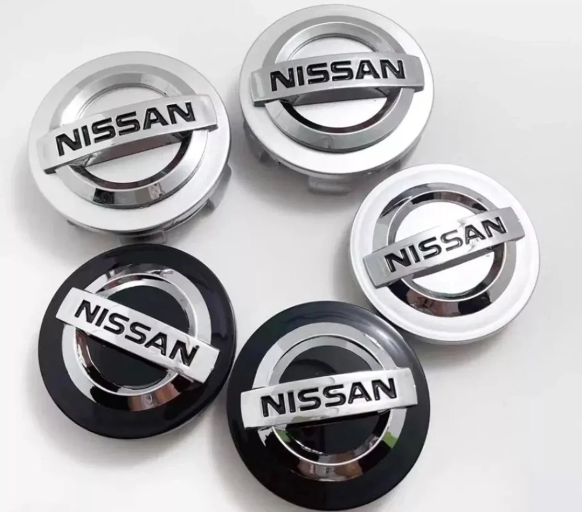 4 x Centre Caps Nissan 54mm NEW Black or Silver - Image 1