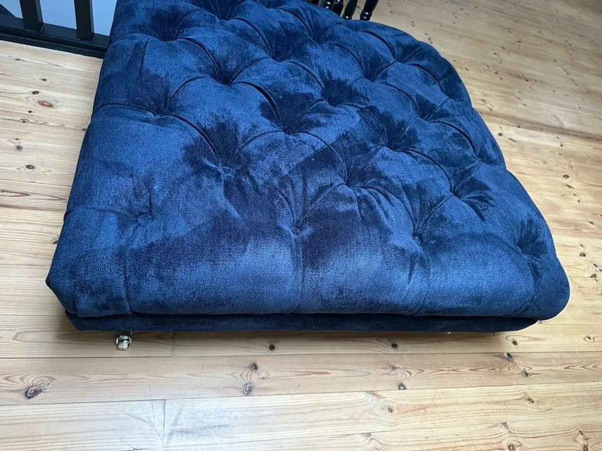 Laura Ashley X Next Navy Velvet Ottoman - Image 3