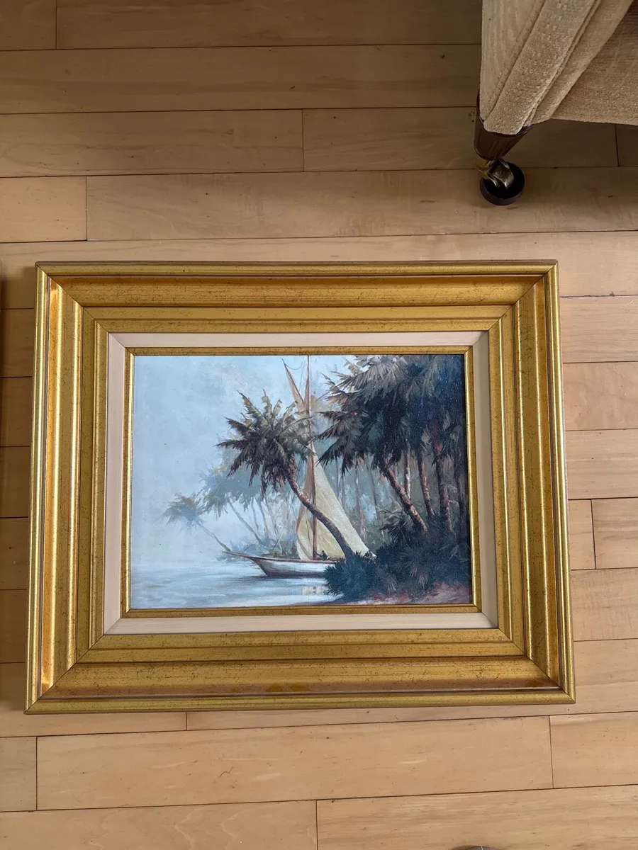 Two paintings with gold frames - Image 3