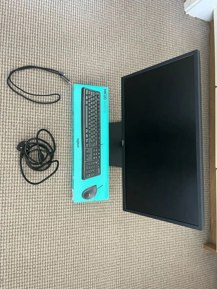 Dell E2422H | 23.8" + Logitech Keyboard and Mouse Wired QWERTY MK120 - Image 1