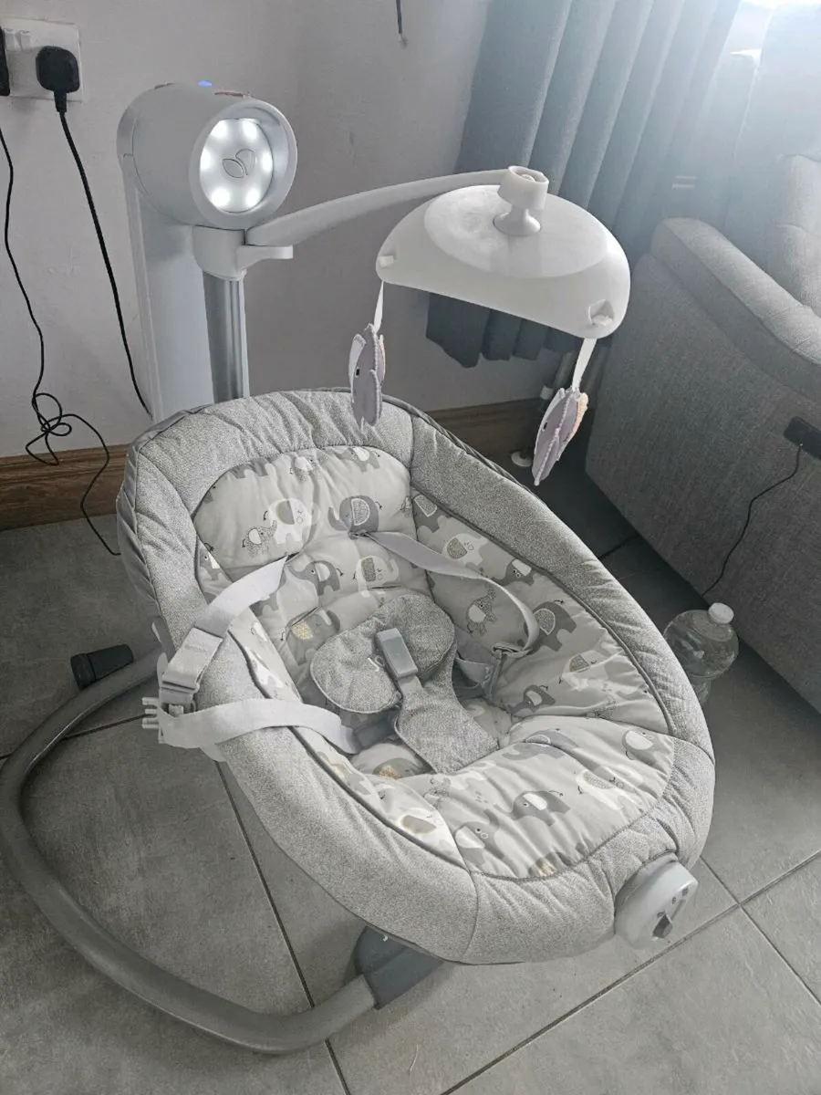 Joie Serina Swivel Baby Swing Elephant Duo - Image 1