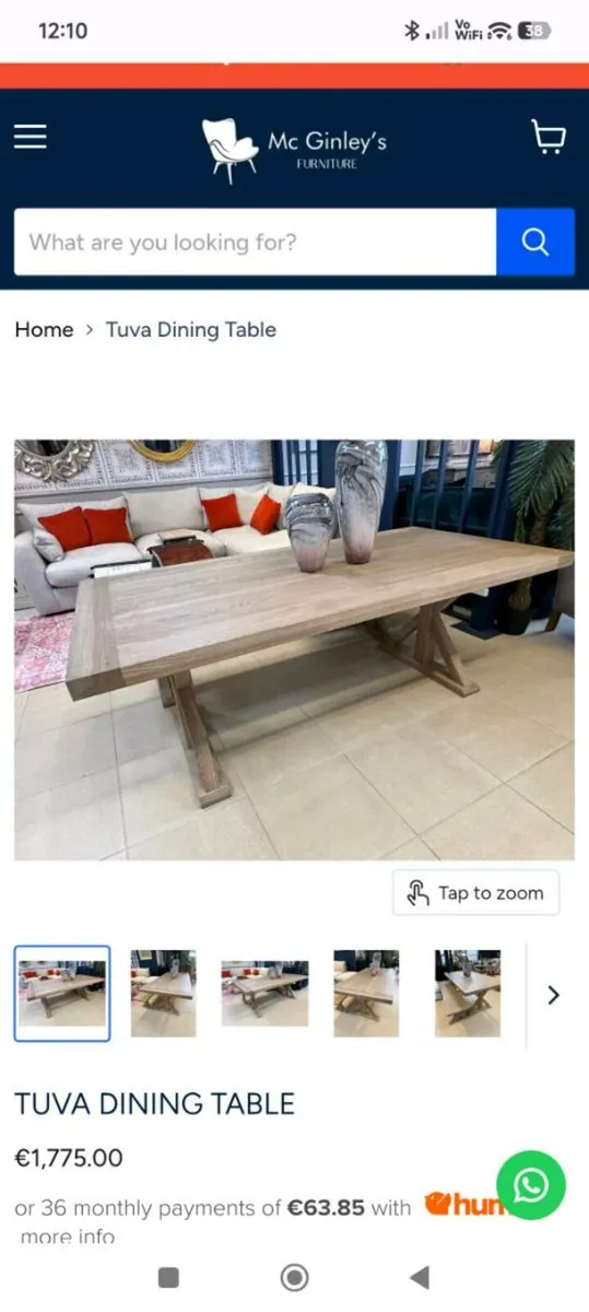 Tuva Dining Table 200cm Like New - Image 1