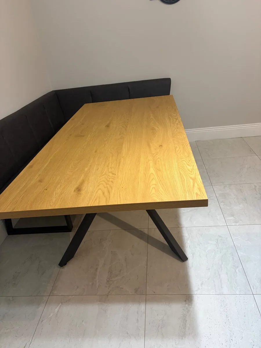 Dining table 95x200 warm oak/black - Image 1