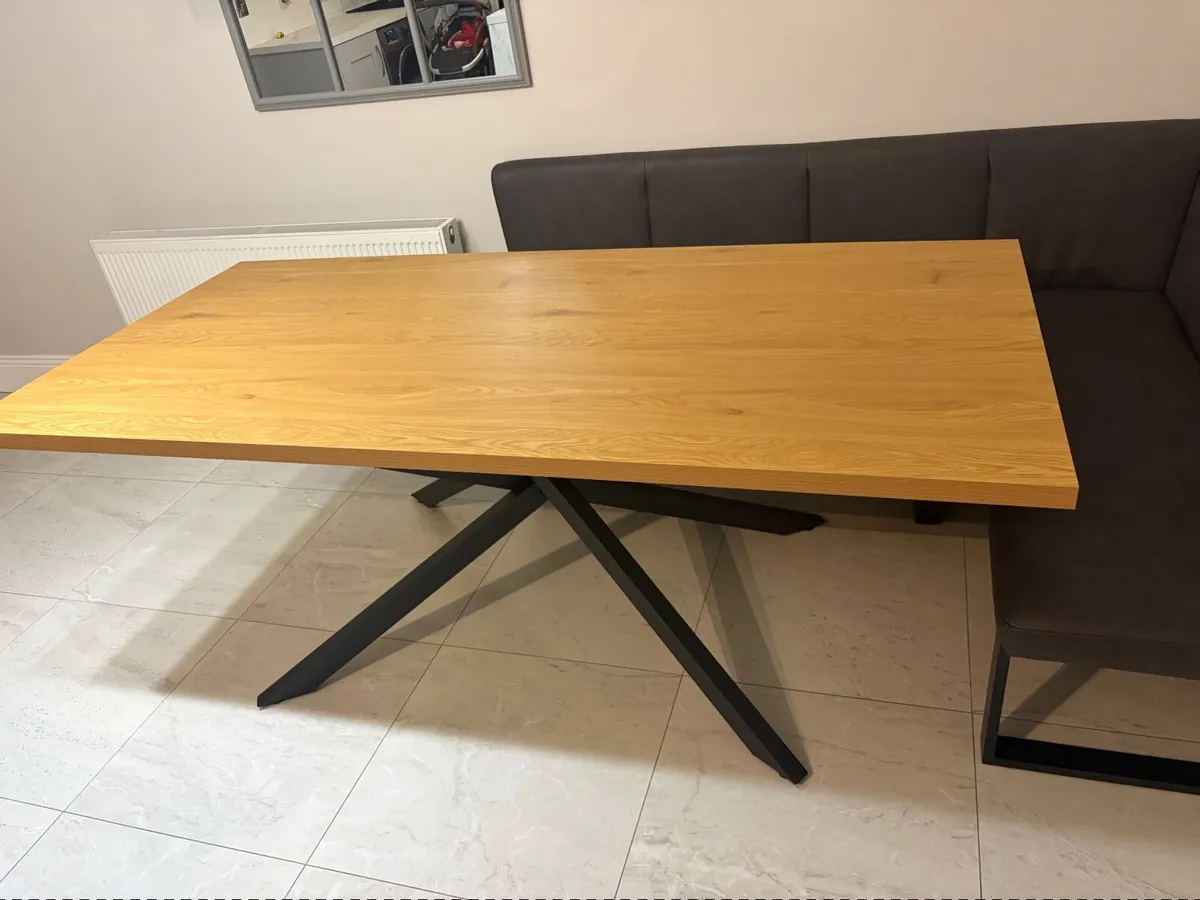 Dining table 95x200 warm oak/black - Image 2