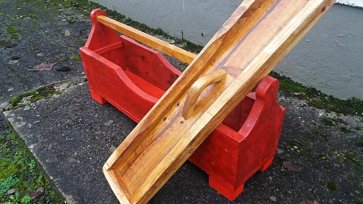 Rustic crafters box / memory box  toolbox - Image 2