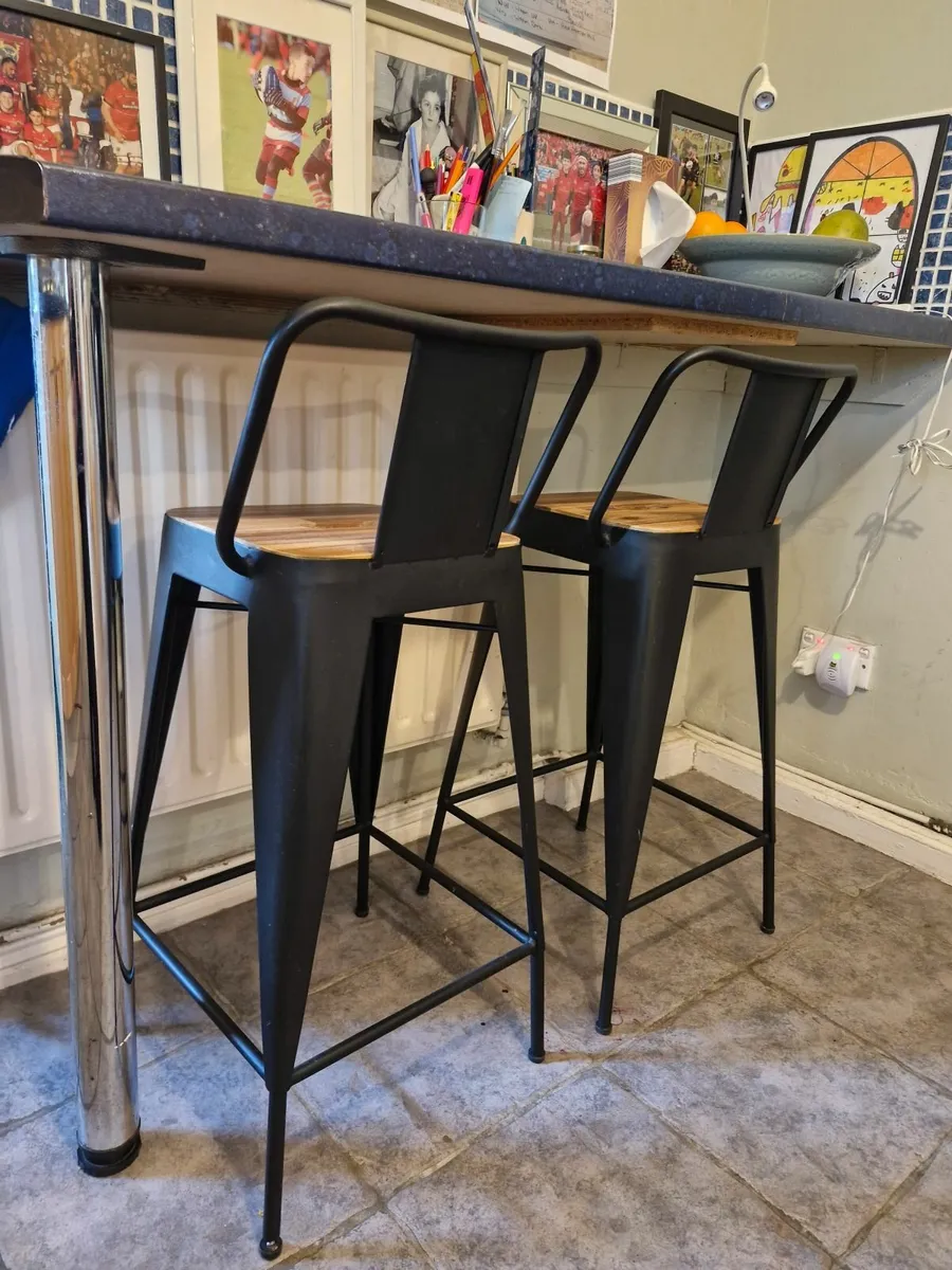 Two kitchen high stools / bar stools - Image 1