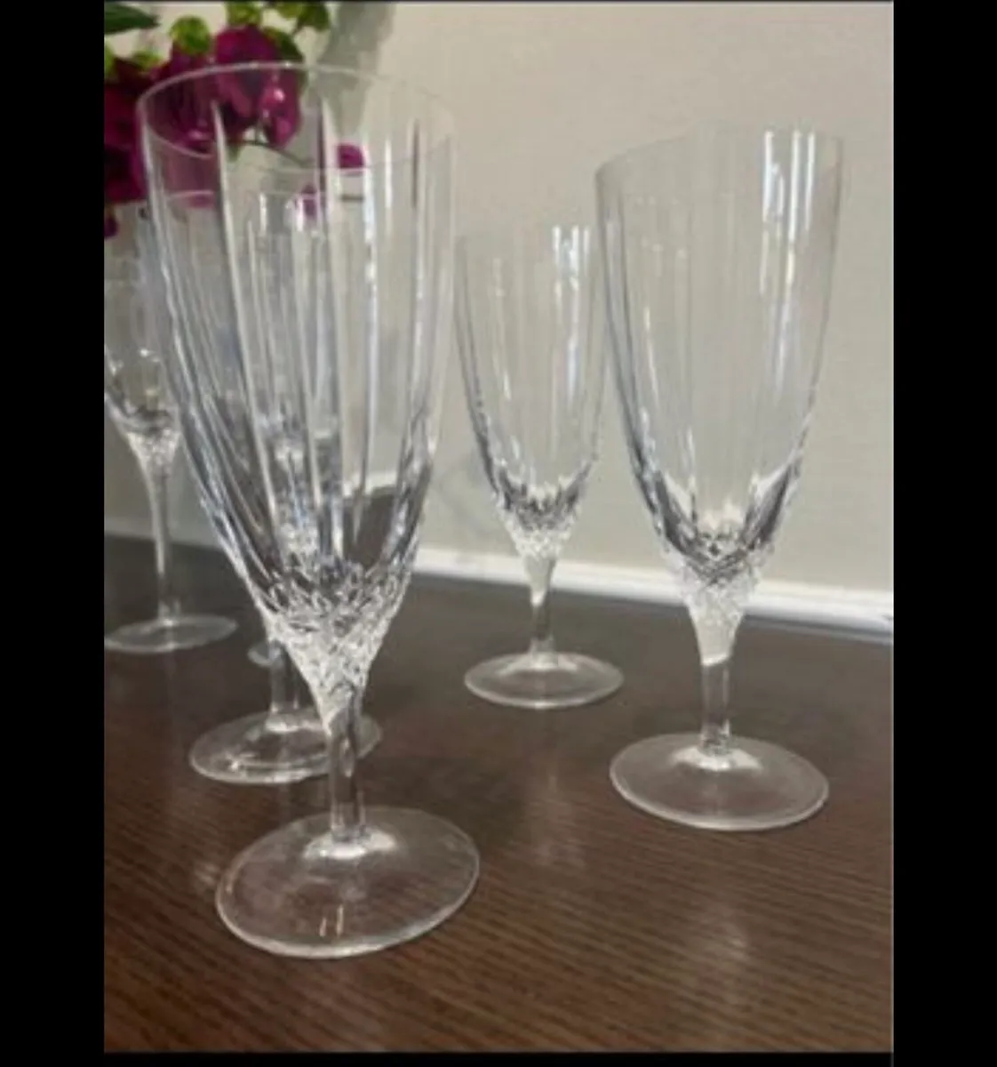 Waterford crystal wine /. Water glasses - Image 3