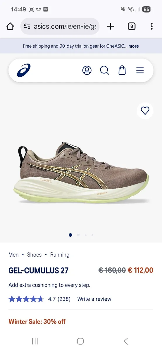 Brand new asics gel cumulus 27 men 41.5 - Image 1