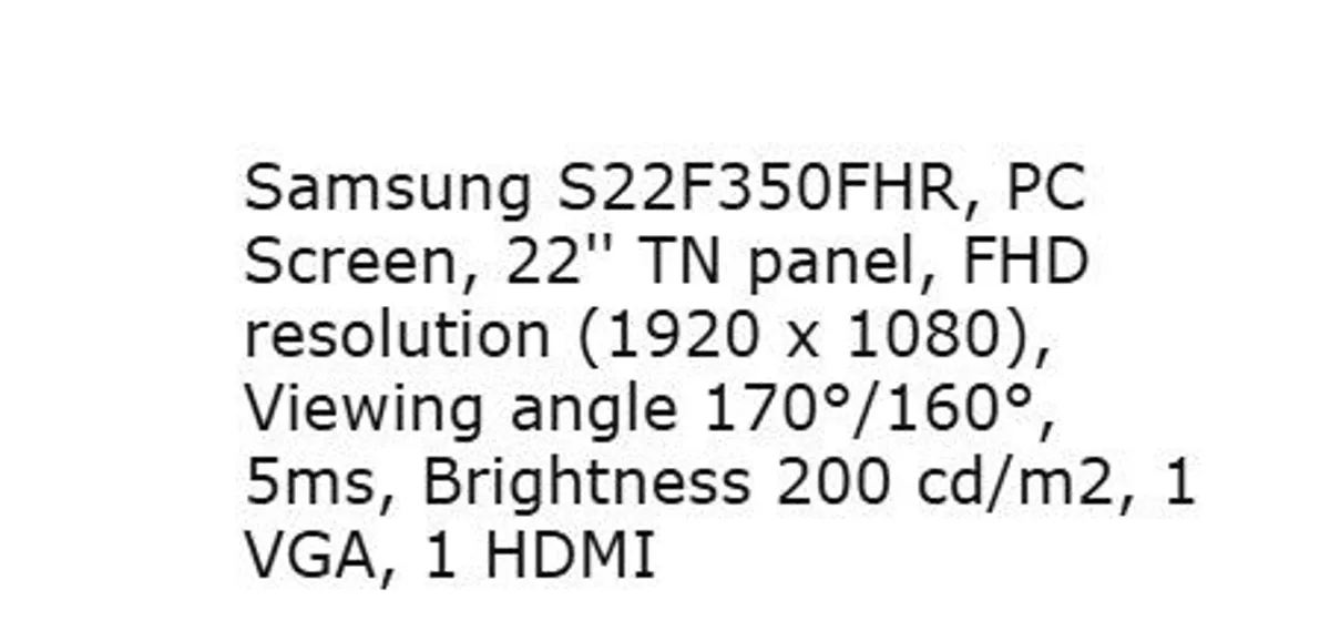 Samsung PC screen 22" - Image 2