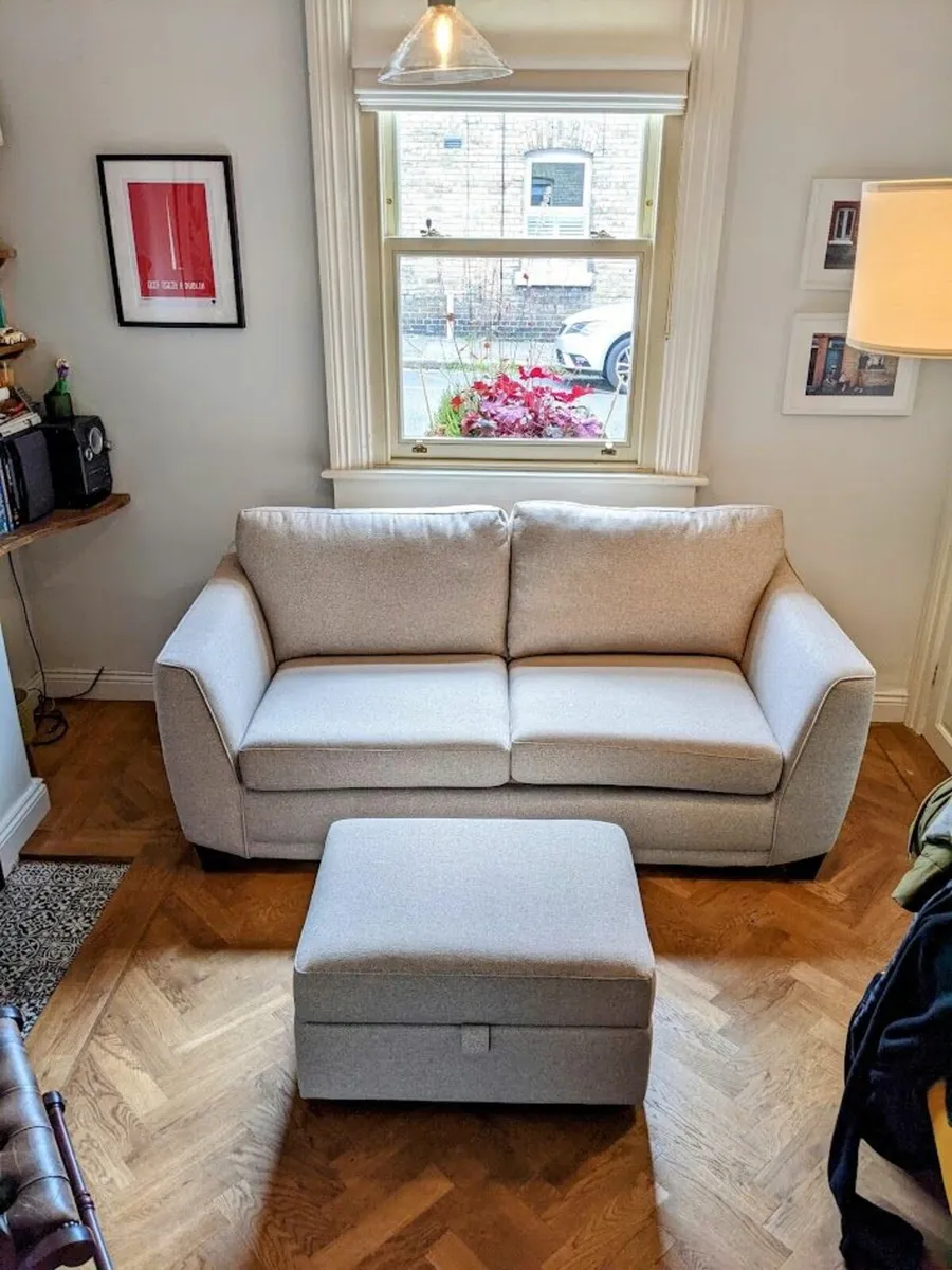 DFS sofa bed and matching storage footstool - Image 1