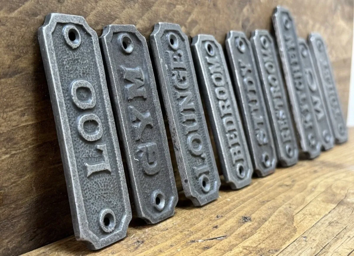 Cast Iron Room Retro Door Sign New - Image 2