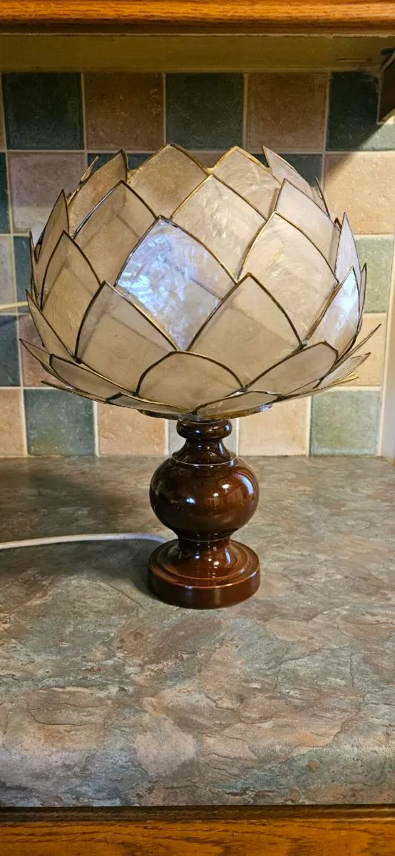 Capiz shell lotus flower lamp by Sheerlite Bolton - Image 1