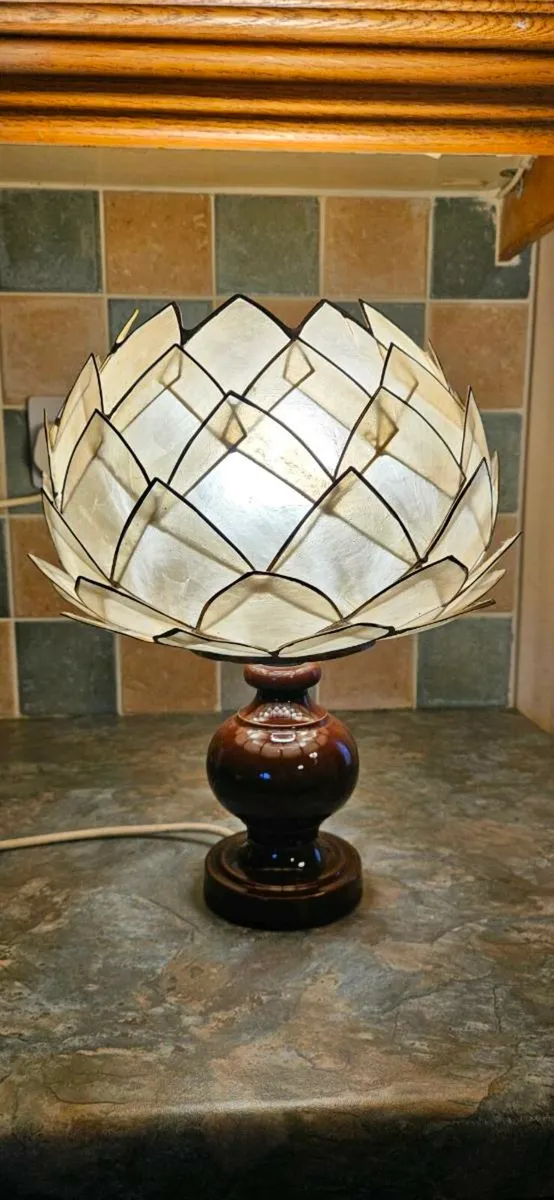 Capiz shell lotus flower lamp by Sheerlite Bolton - Image 2