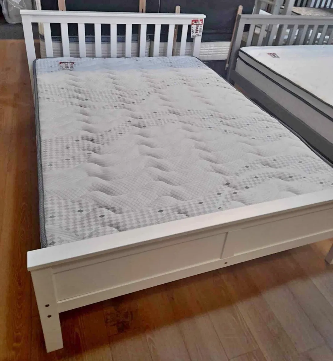 Lovely White 4Ft 6” Double Wooden Bed - Deliver - Image 1