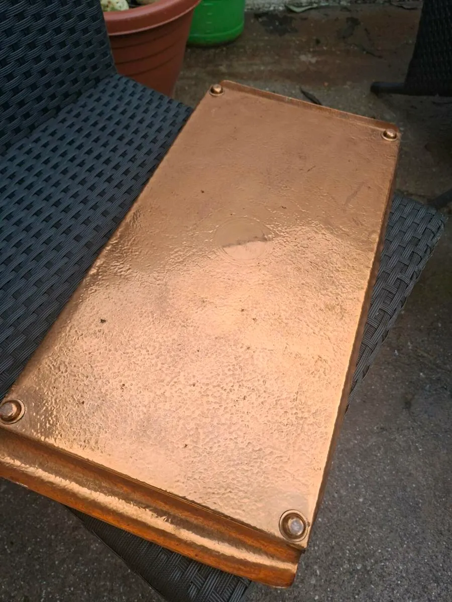 Vintage Hand-hammered Copper Serving Tray - Image 4