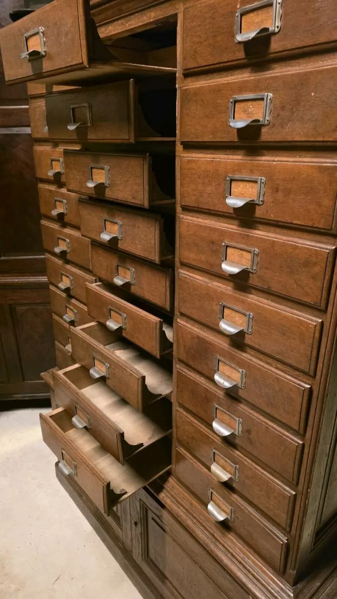 Antique French notary apothecary drawers cabinet - Image 3